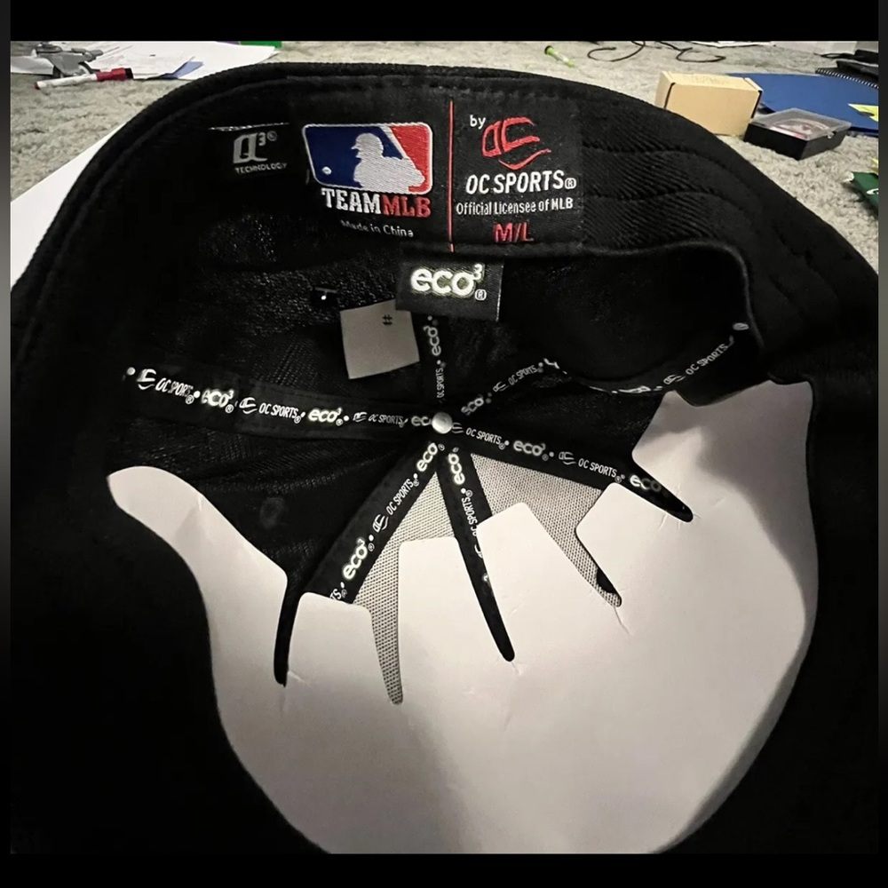 New OC Sports Chicago White Sox Team MLB Baseball Black Eco3 Fitted Cap Hat M/L - Picture 5 of 5